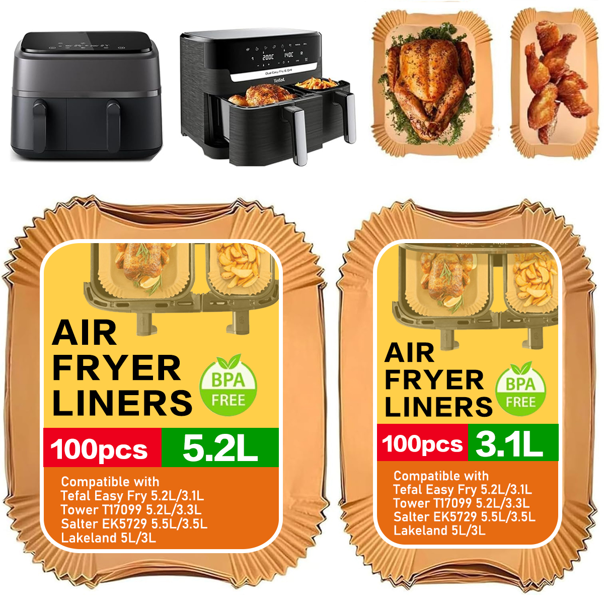 Air Fryer 5L Digital - Air Fryer Baking Paper Parchment Paper