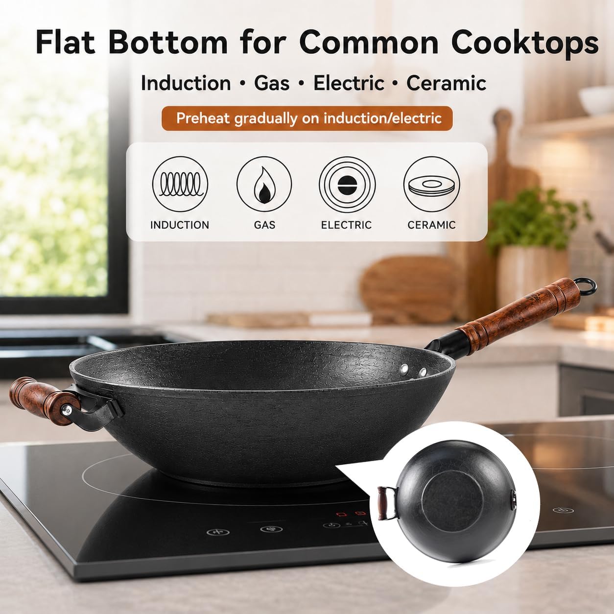 12.6 Inch Cast Iron Wok with W – Wok Electric Flat Bewertung und Preis