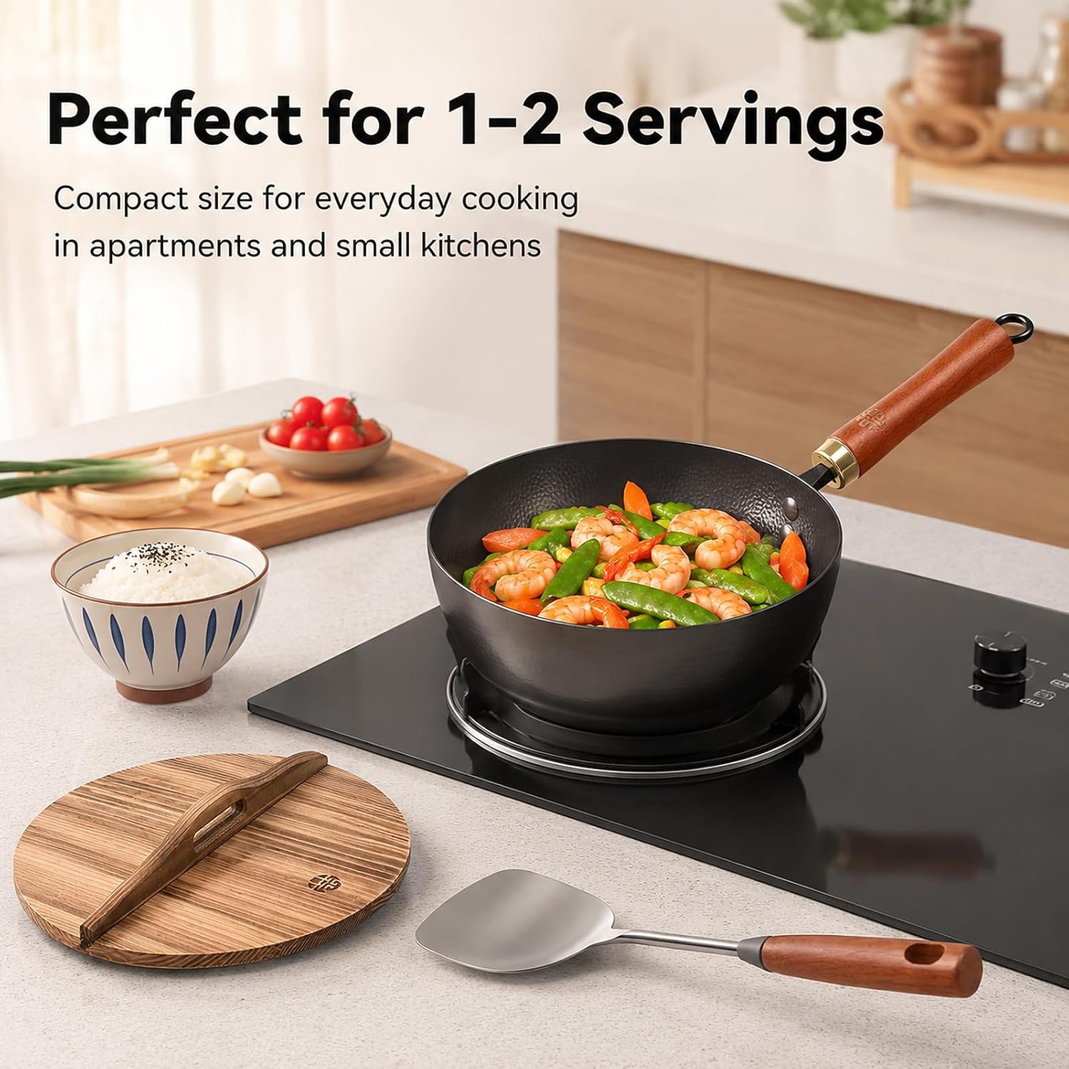 8.7-Inch Carbon Steel Mini Wok – Wok Electric Flat Bewertung und Preis