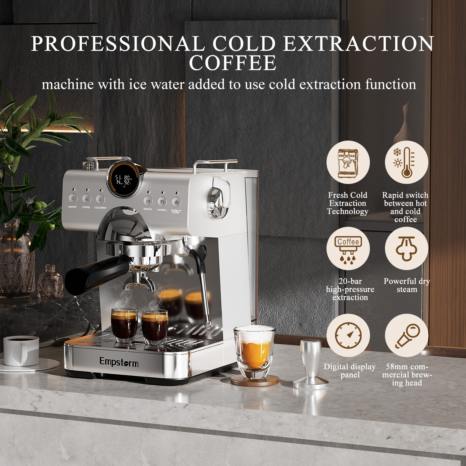 Empstorm Factory Price Double- – Espresso Machine Semi Auto Bewertung und Preis