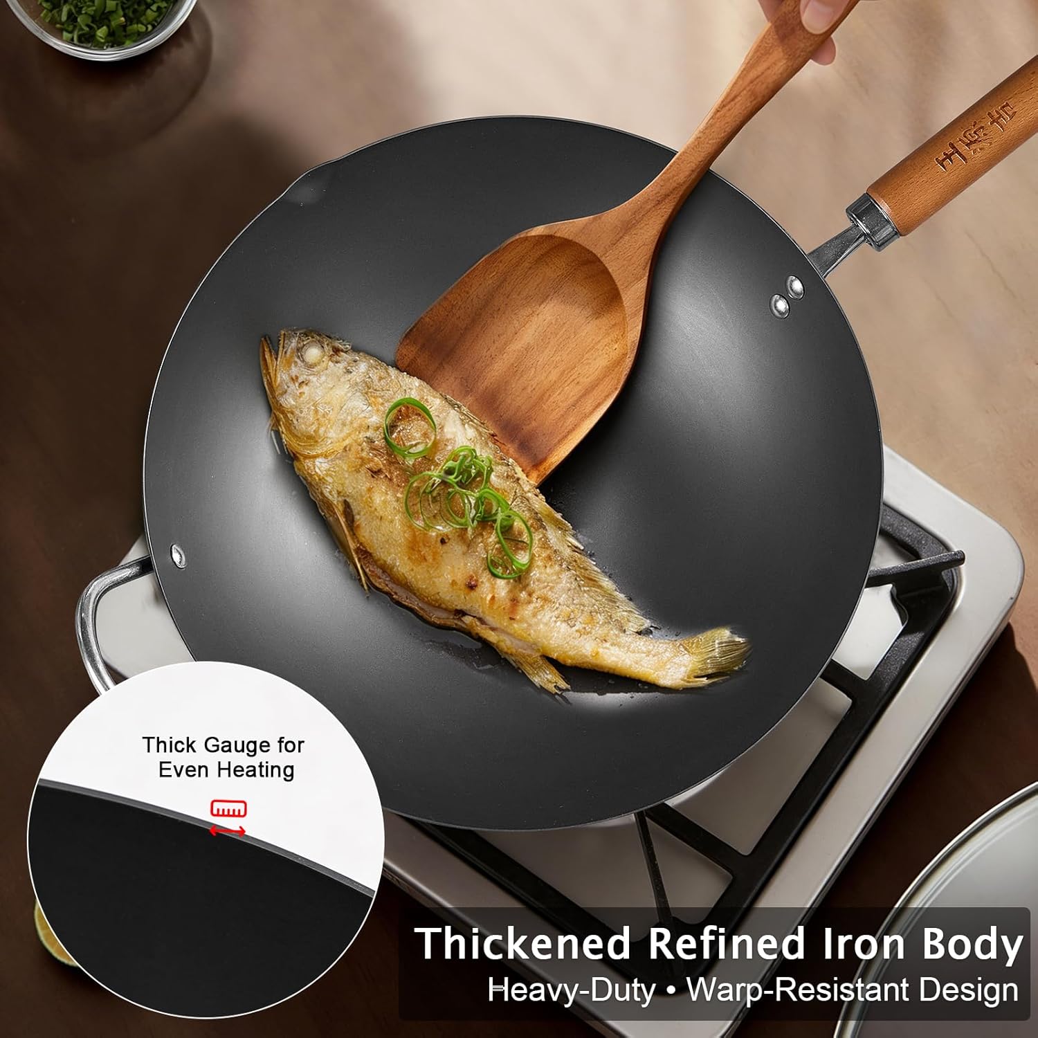 12.6 Inch Iron Wok, Uncoated F – Wok Electric Flat Bewertung und Preis