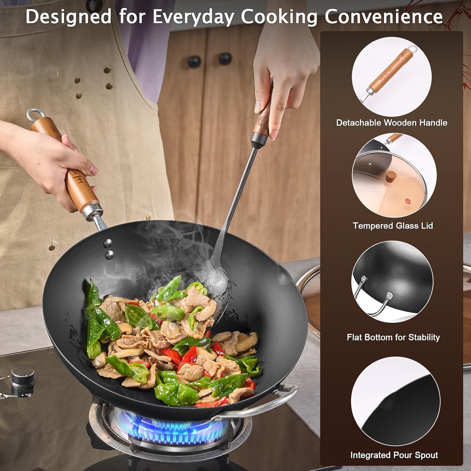 12.6 Inch Iron Wok, Uncoated F – Wok Electric Flat Bewertung und Preis