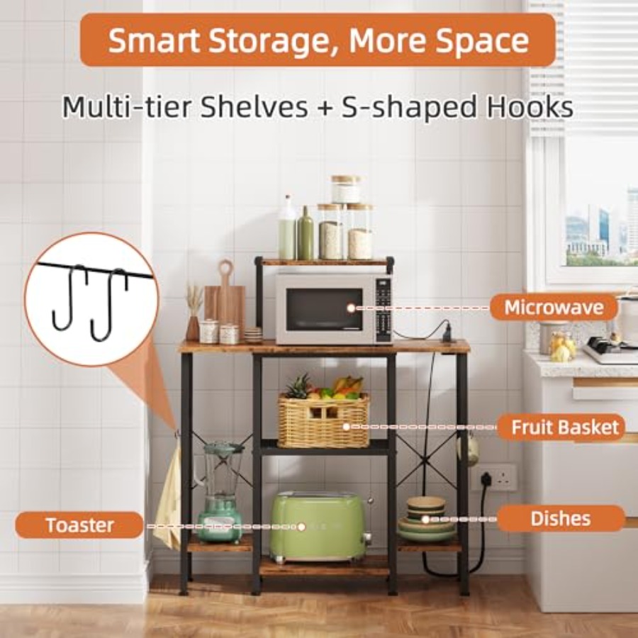 Bakers Rack with Power Outlet  – Kitchen Appliances Outlet Bewertung und Preis