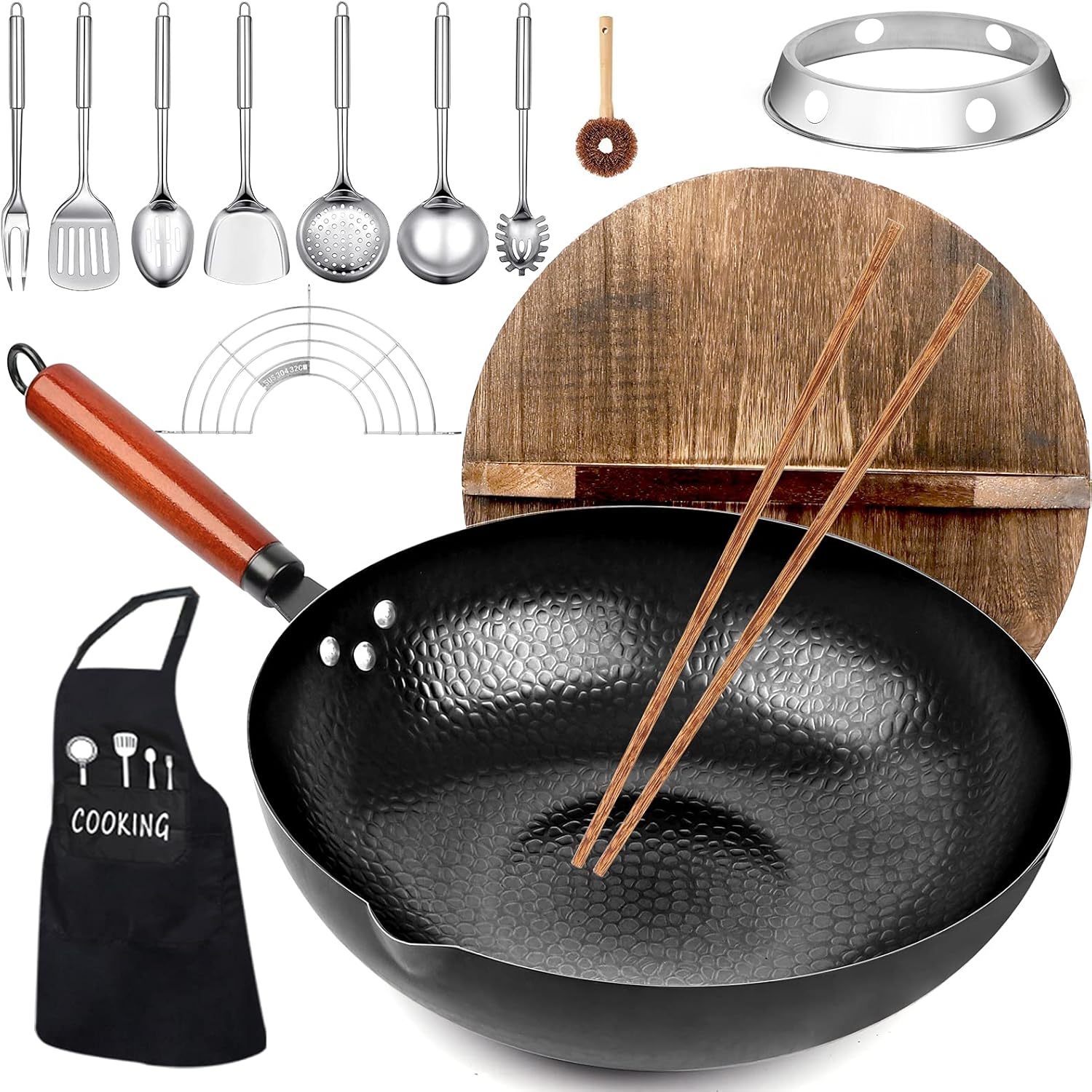 14 Piece Carbon Steel Wok Pan  – Wok Electric Flat Bewertung und Preis