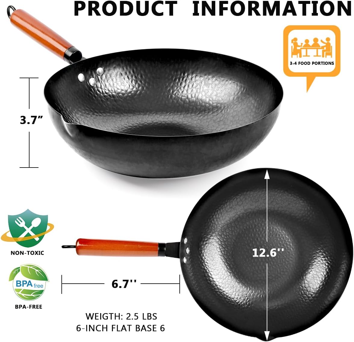 14 Piece Carbon Steel Wok Pan  – Wok Electric Flat Bewertung und Preis